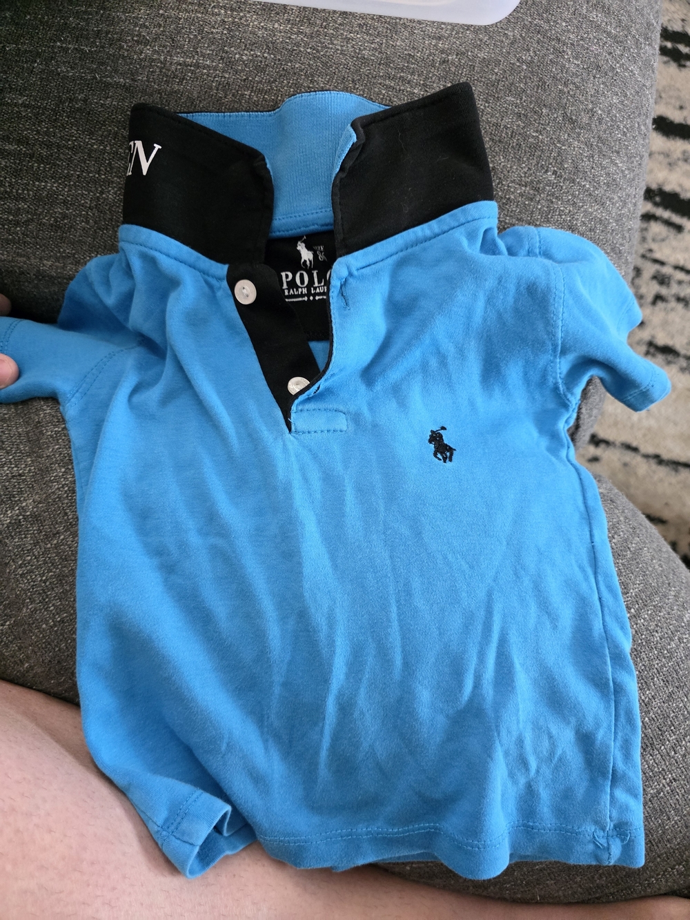Ralph Lauren Kids Bright Blue Polo with Black Collar
